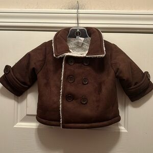 NWOT Starting out brown suede coat